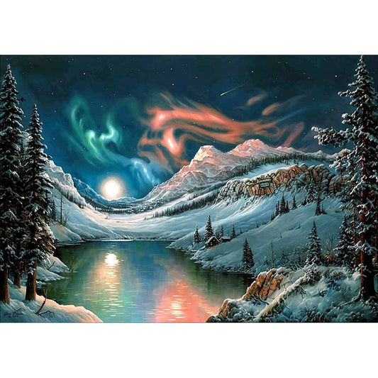 Snow Landscape - Full Round Drill Diamond Painting 40*30CM