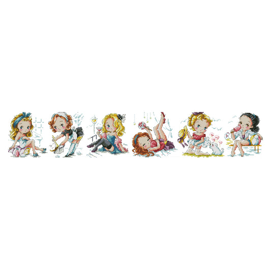 Variety Girl - 14CT Stamped Cross Stitch 70*16CM