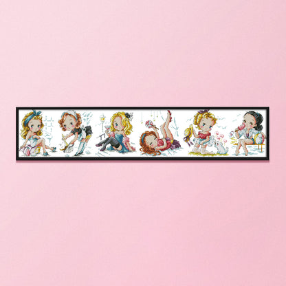 Variety Girl - 14CT Stamped Cross Stitch 70*16CM