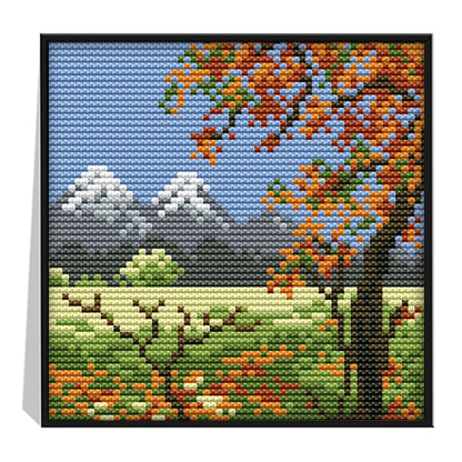 Four Seasons - 14CT Stamped Cross Stitch 16x16CM