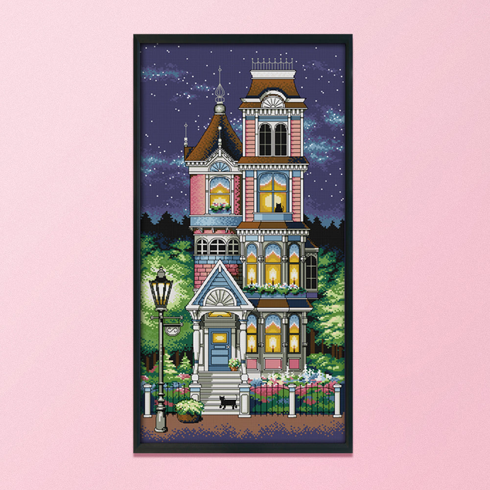 Night- 14CT Stamped Cross Stitch 34 *62CM