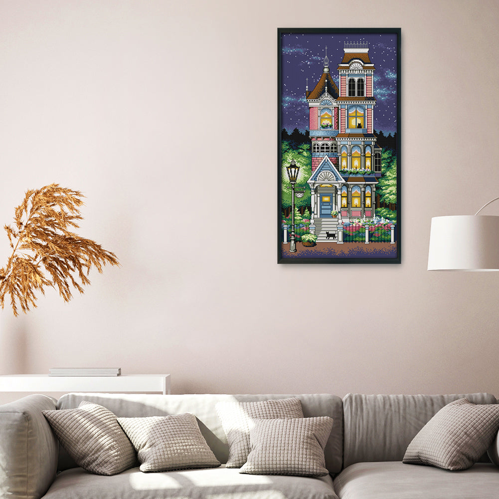 Night- 14CT Stamped Cross Stitch 34 *62CM