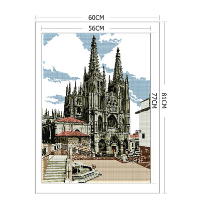 Castle - 14CT Stamped Cross Stitch 60*81CM