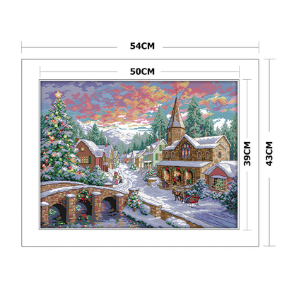 Snow Landscape - 14CT Stamped Cross Stitch 54*43CM