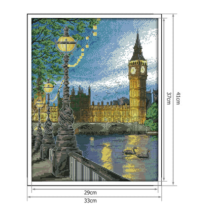 London Bell Tower - 14CT Stamped Cross Stitch 33*41CM