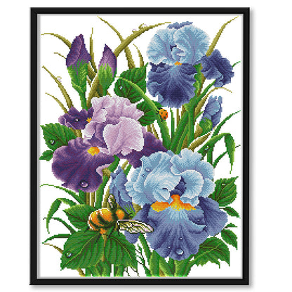 Iris Hanger - 14CT Stamped Cross Stitch 52*42CM