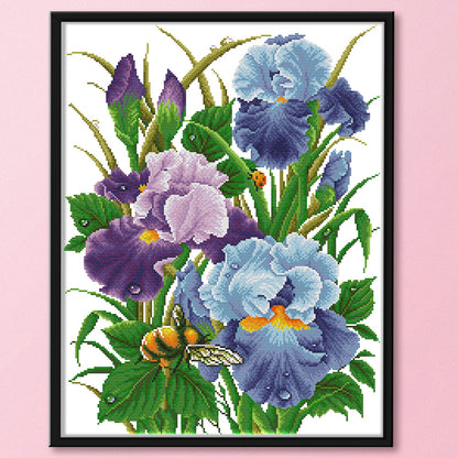 Iris Hanger - 14CT Stamped Cross Stitch 52*42CM