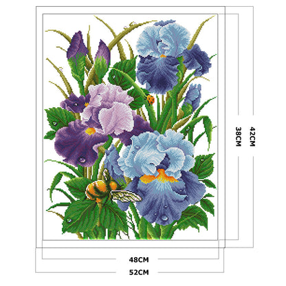 Iris Hanger - 14CT Stamped Cross Stitch 52*42CM