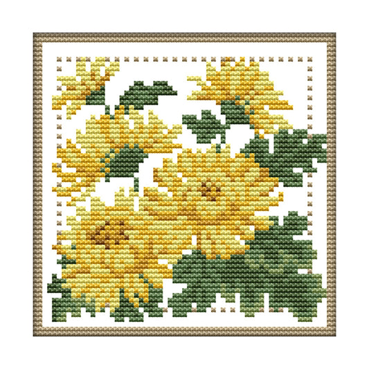 Flower- 14CT Stamped Cross Stitch 17*17CM