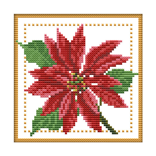 Flower- 14CT Stamped Cross Stitch 17*17CM