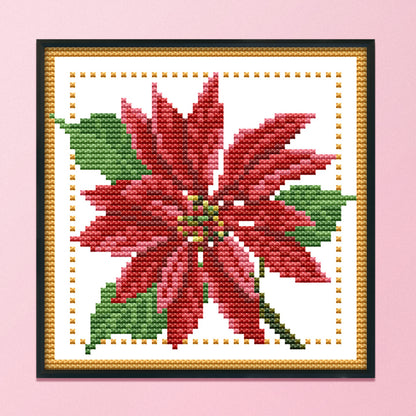 Flower- 14CT Stamped Cross Stitch 17*17CM