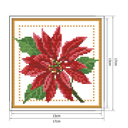 Flower- 14CT Stamped Cross Stitch 17*17CM