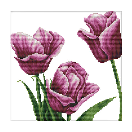 Flower- 14CT Stamped Cross Stitch 45*44CM