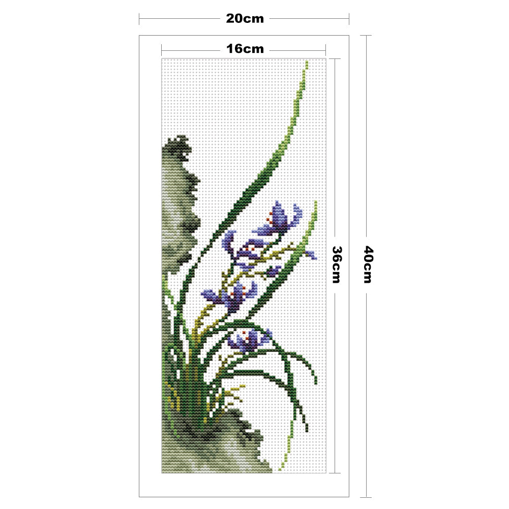 Orchid - 11CT Stamped Cross Stitch 20*40CM