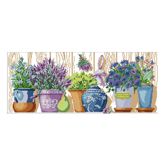 Plants - 14CT Stamped Cross Stitch 56*28CM