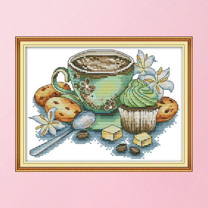 Teacup - 14CT Stamped Cross Stitch 27*19CM