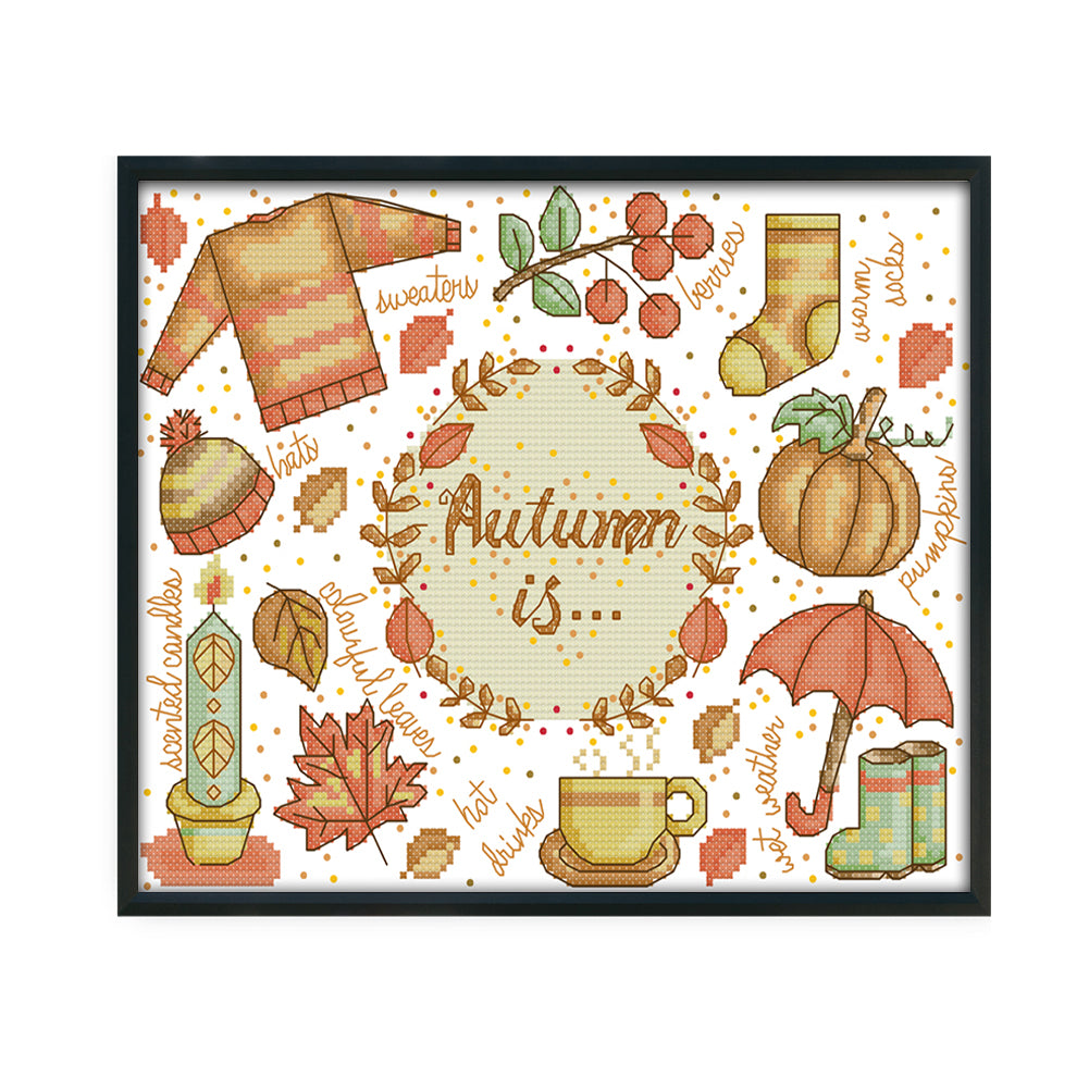 Autumn - 14CT Stamped Cross Stitch 30*23CM