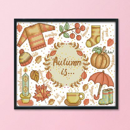 Autumn - 14CT Stamped Cross Stitch 30*23CM