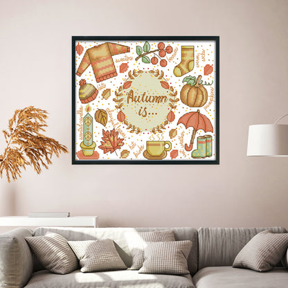 Autumn - 14CT Stamped Cross Stitch 30*23CM