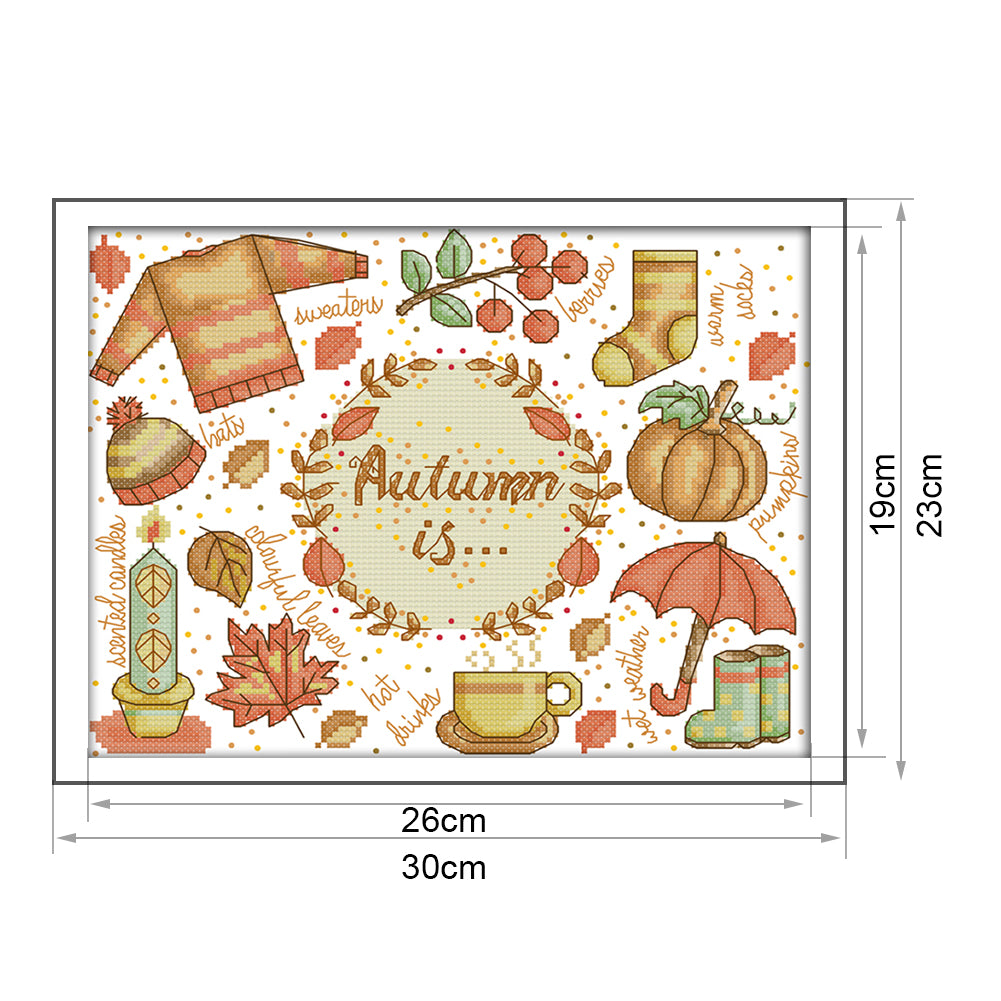 Autumn - 14CT Stamped Cross Stitch 30*23CM