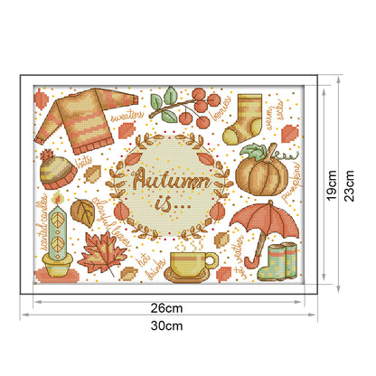 Autumn - 14CT Stamped Cross Stitch 30*23CM