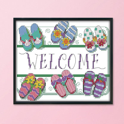 Welcome - 14CT Stamped Cross Stitch 21*18CM