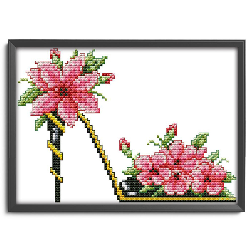 High Heels - 14CT Stamped Cross Stitch 21*16CM