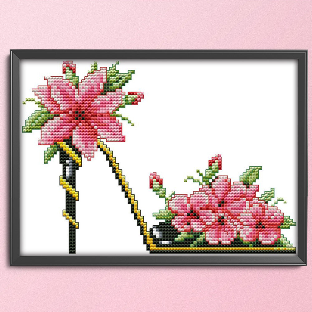 High Heels - 14CT Stamped Cross Stitch 21*16CM