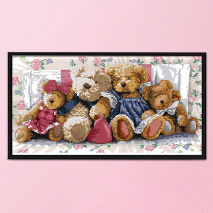 Bear Family - 14CT Stamped Cross Stitch 54*31CM