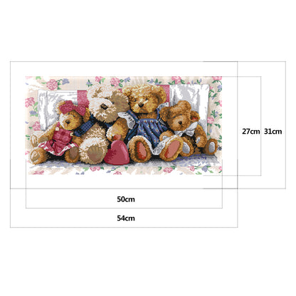 Bear Family - 14CT Stamped Cross Stitch 54*31CM