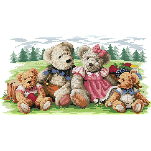 Bear Family - 14CT Stamped Cross Stitch 52*31CM