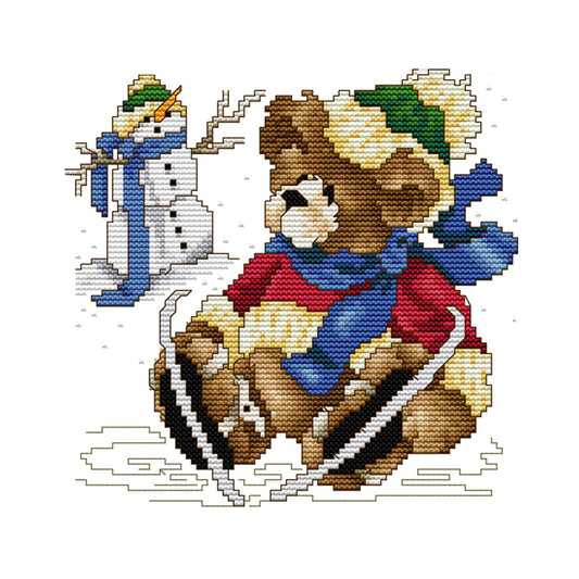 Bear- 14CT Stamped Cross Stitch 21*21CM