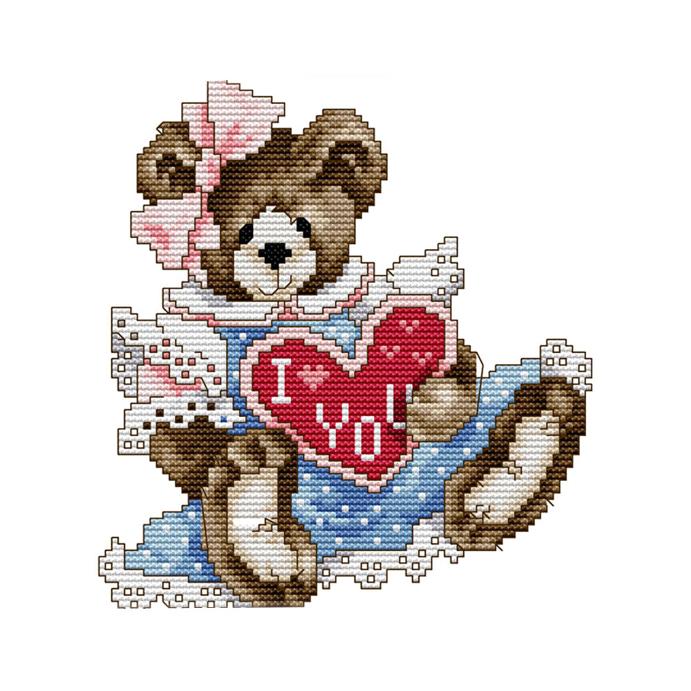 Bear- 14CT Stamped Cross Stitch 21*21CM