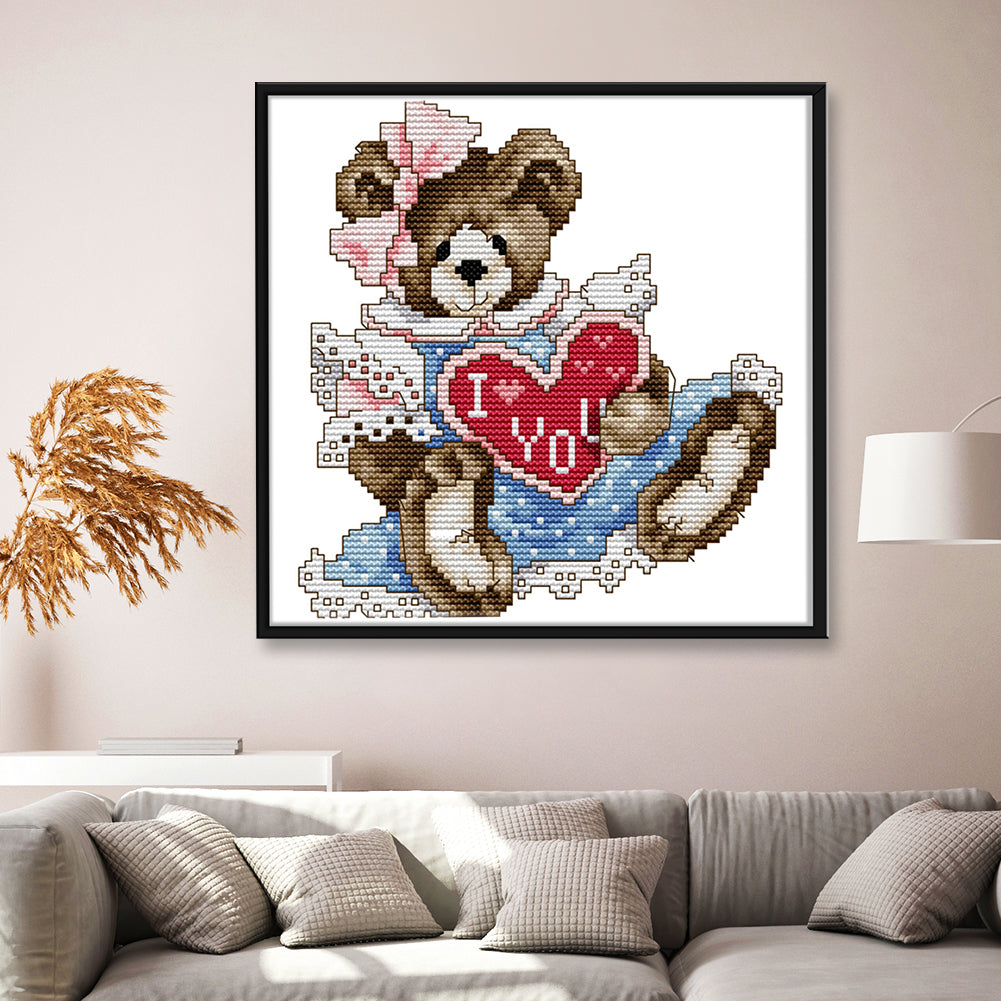 Bear- 14CT Stamped Cross Stitch 21*21CM