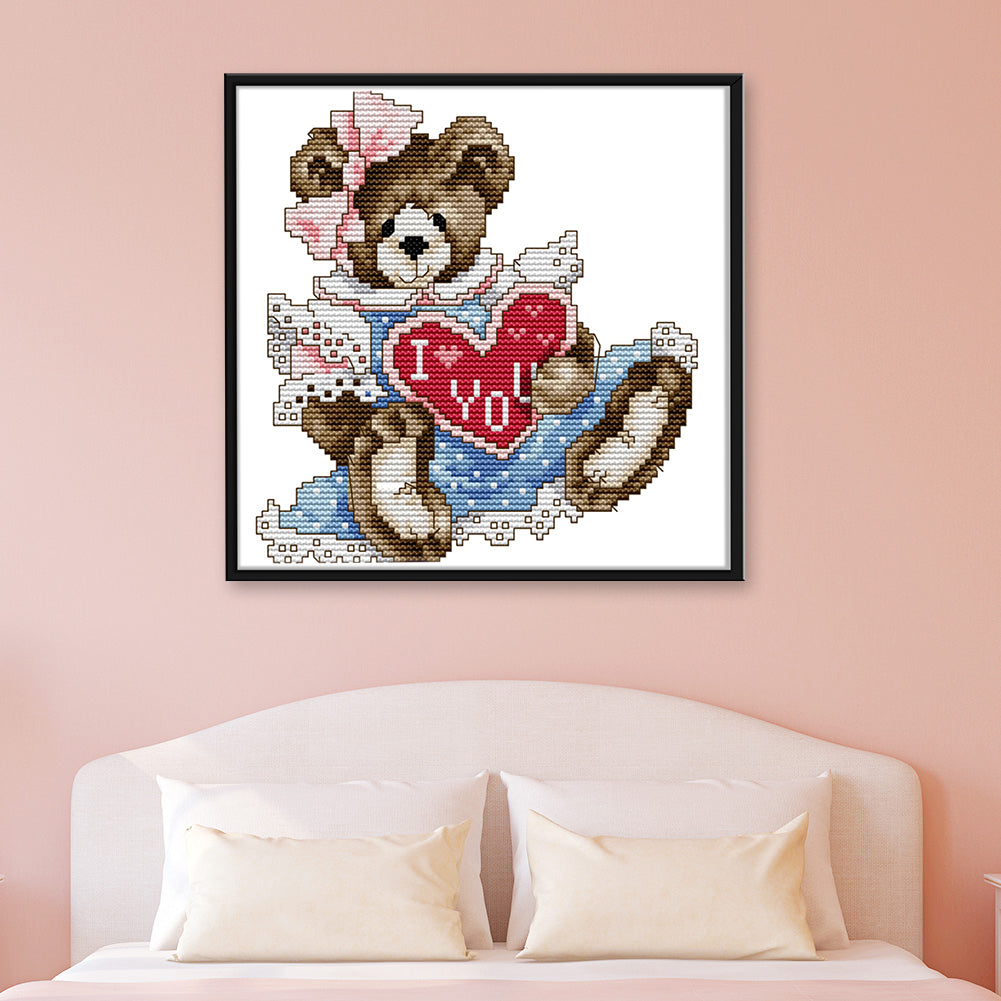 Bear- 14CT Stamped Cross Stitch 21*21CM