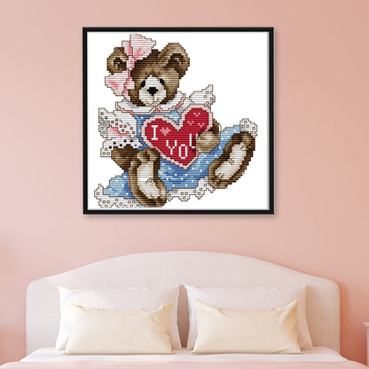 Bear- 14CT Stamped Cross Stitch 21*21CM