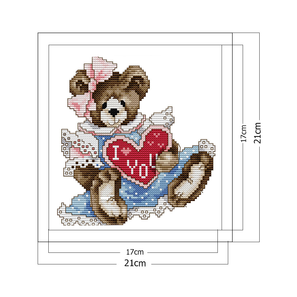 Bear- 14CT Stamped Cross Stitch 21*21CM