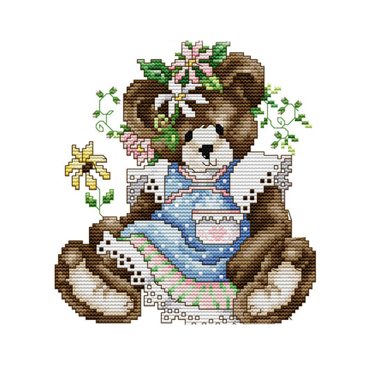 Bear- 14CT Stamped Cross Stitch 21*21CM