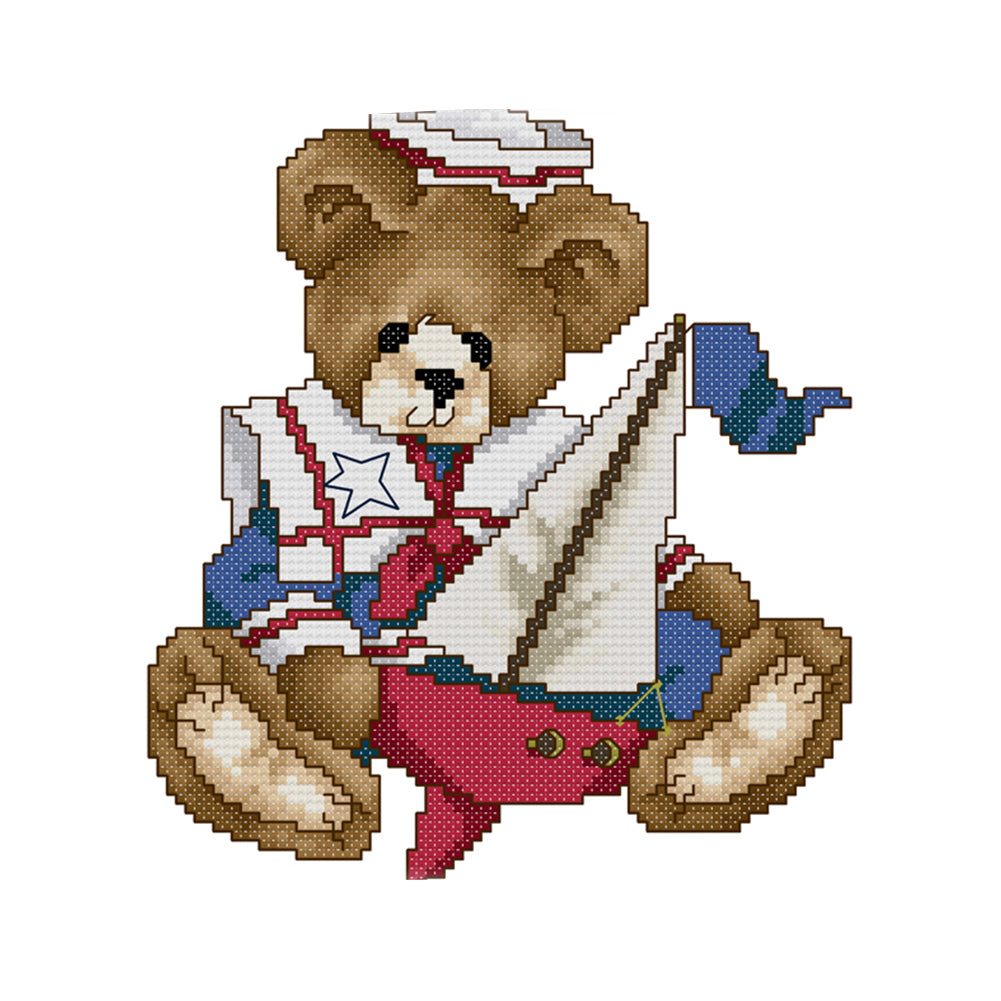 Bear- 14CT Stamped Cross Stitch 21*21CM