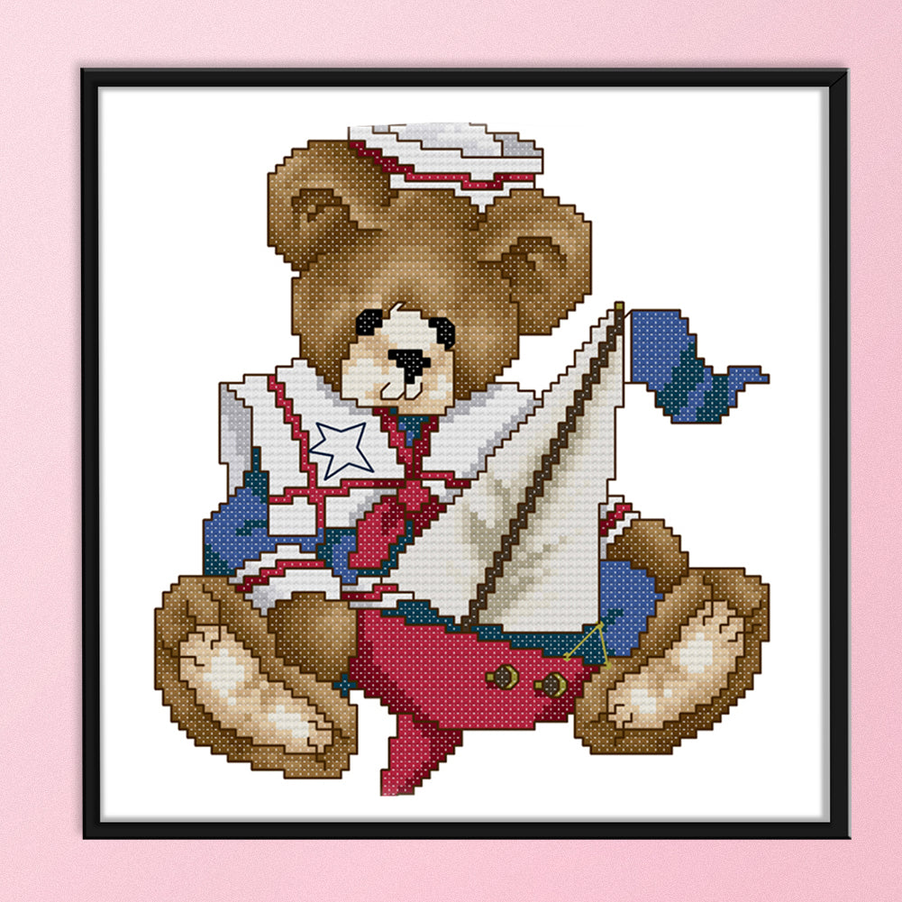 Bear- 14CT Stamped Cross Stitch 21*21CM