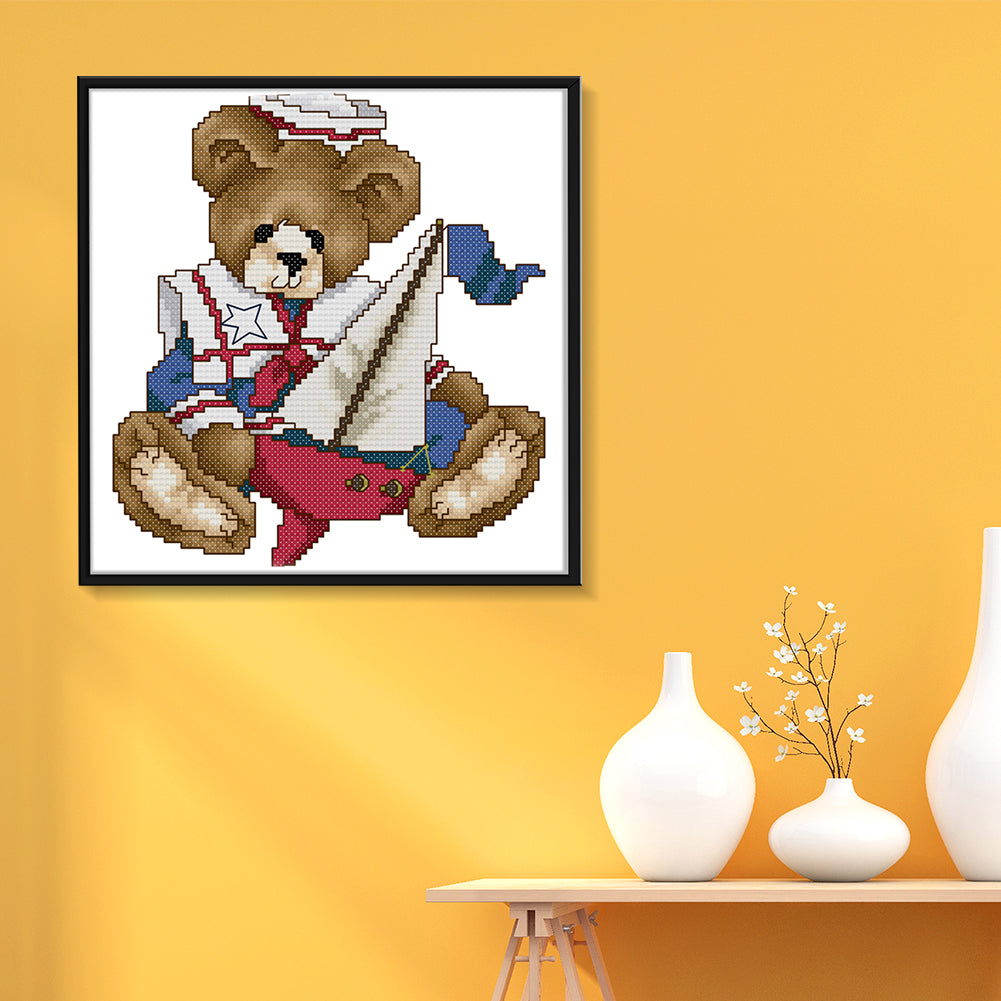 Bear- 14CT Stamped Cross Stitch 21*21CM