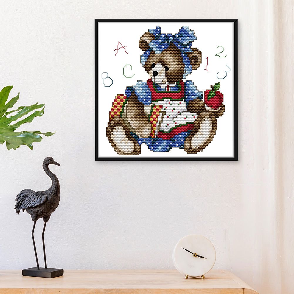 Bear- 14CT Stamped Cross Stitch 21*21CM