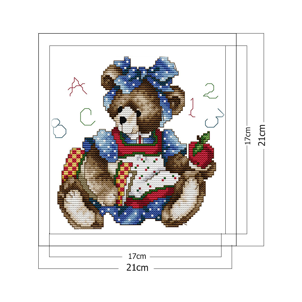 Bear- 14CT Stamped Cross Stitch 21*21CM