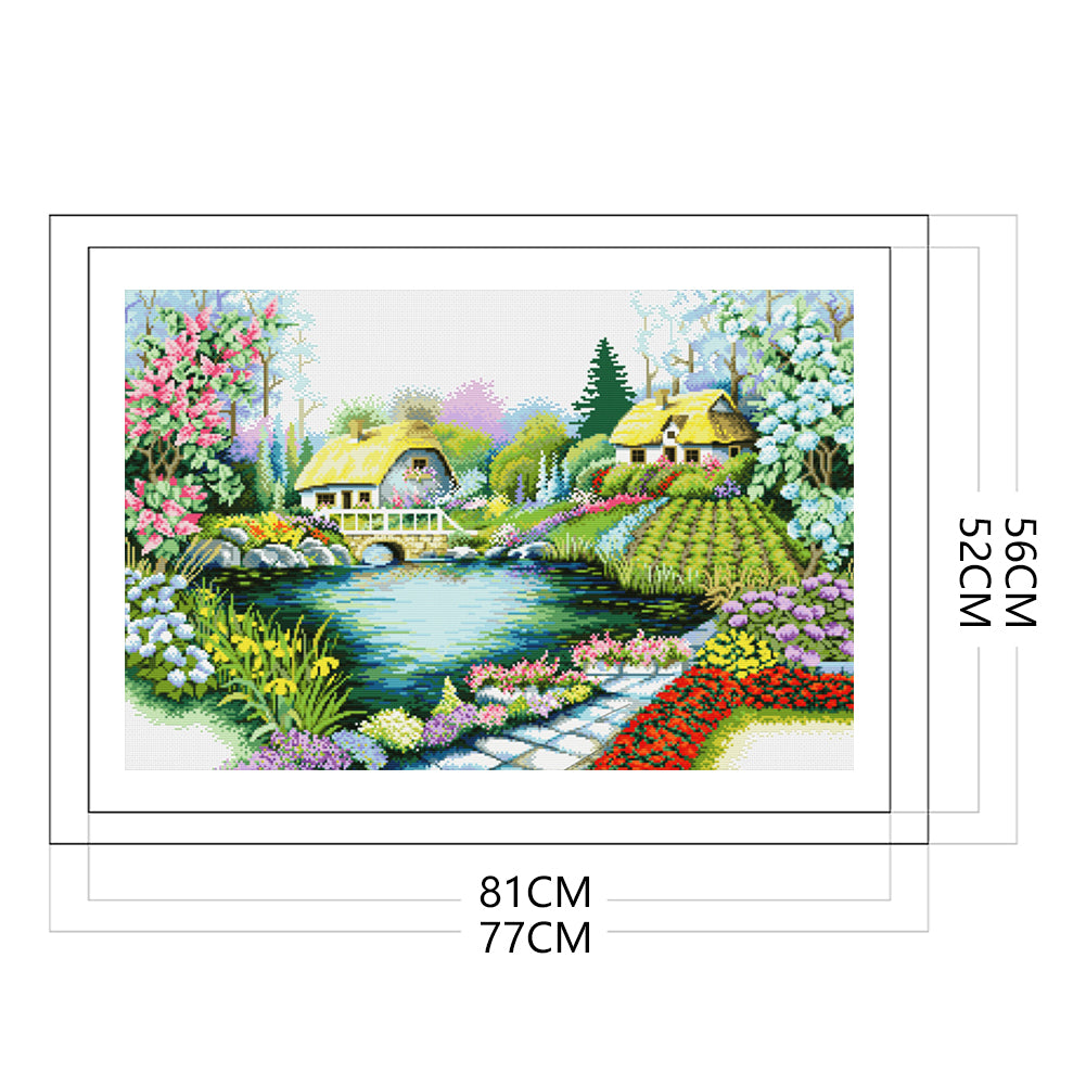 Country Scenery - 11CT Stamped Cross Stitch 81*56CM