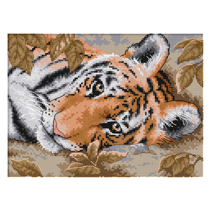 Lying Tiger - 14CT Stamped Cross Stitch 29 *21CM