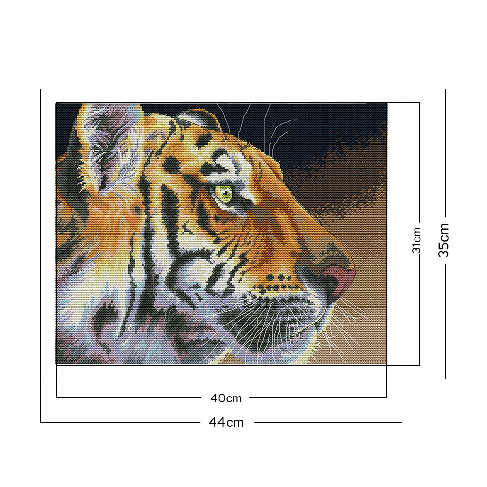 Tiger - 14CT Stamped Cross Stitch 44 *35CM