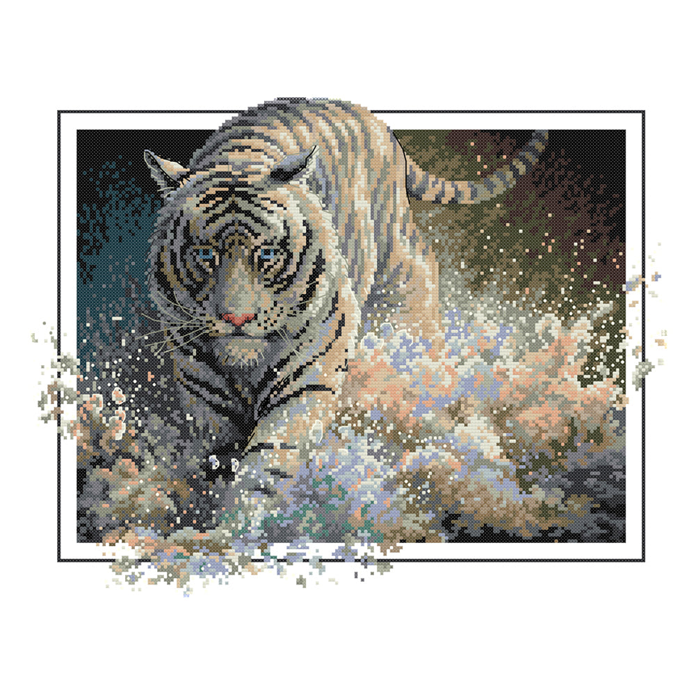 Tiger - 14CT Stamped Cross Stitch 44 *36CM