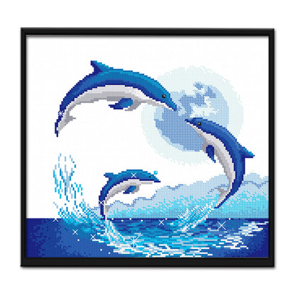 Dolphin - 11CT Stamped Cross Stitch 47*41CM