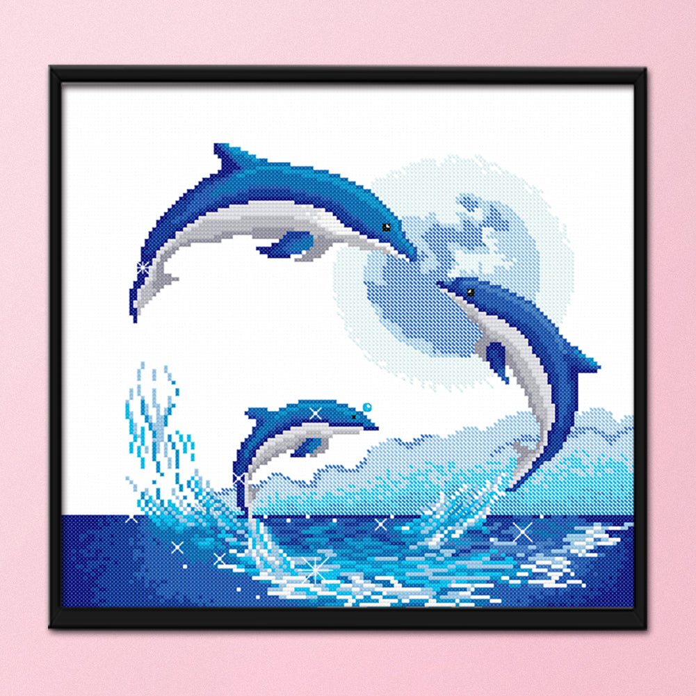 Dolphin - 11CT Stamped Cross Stitch 47*41CM