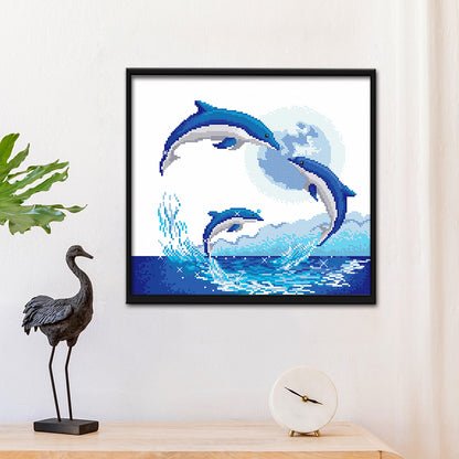 Dolphin - 11CT Stamped Cross Stitch 47*41CM